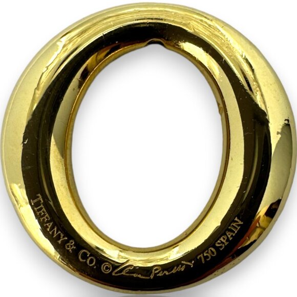 Tiffany & Co Elsa Peretti Sevillana 18k Yellow Gold Circle Pendant Spain Charm - Picture 2 of 3